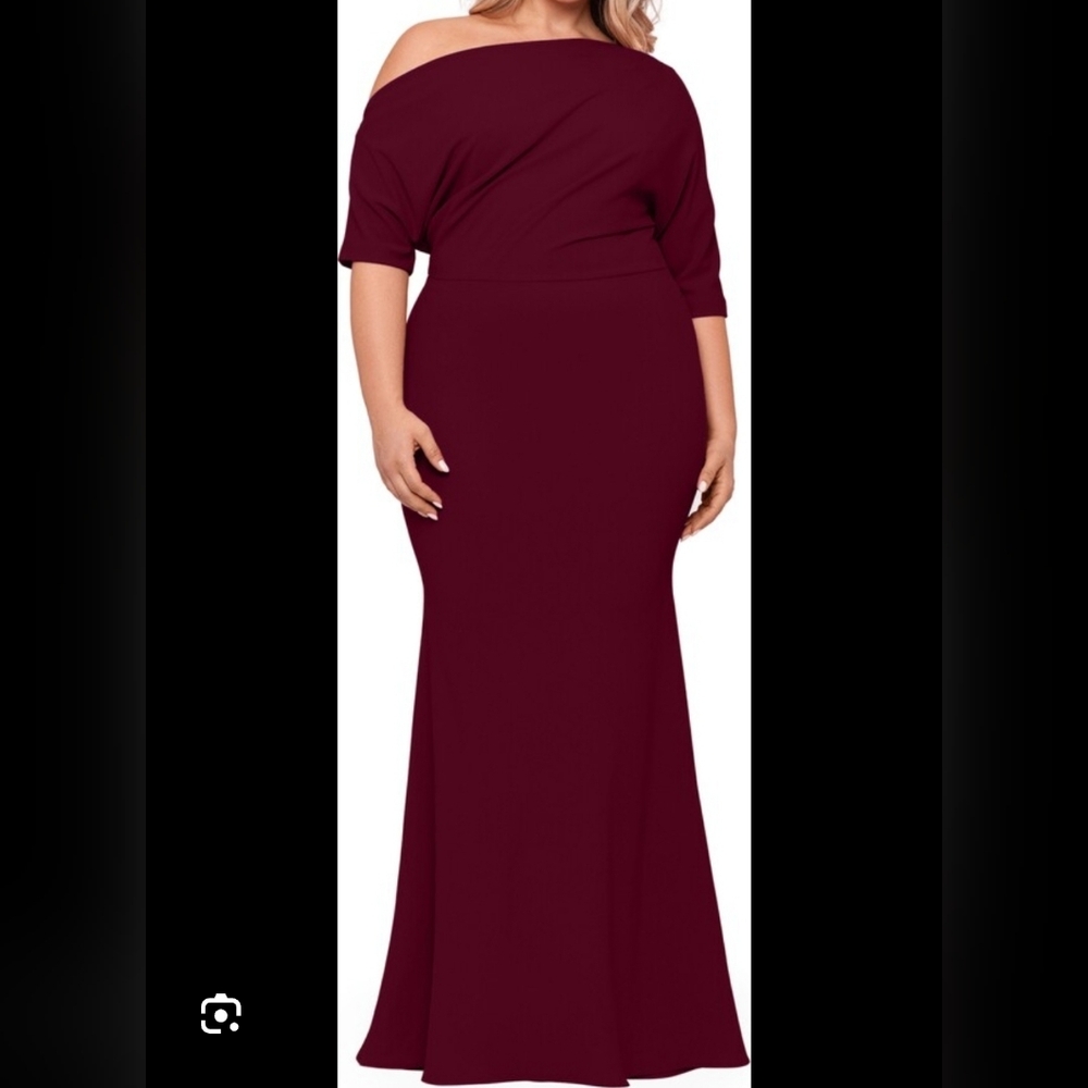 Betsy And Adam Formal Wear Size 16 One Shoulder Beautiful Burgundy Dress